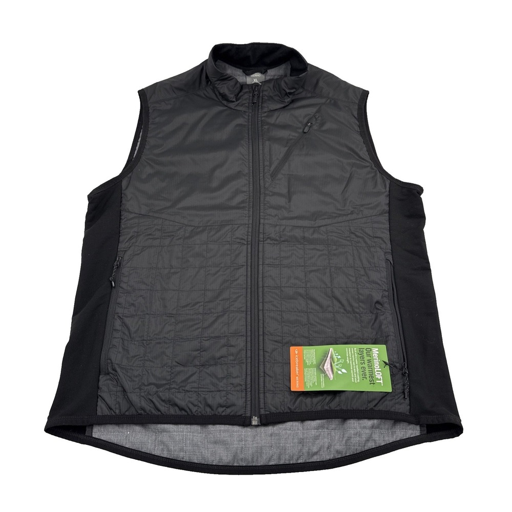 Icebreaker Helix‎ Vest Mens XL Black Merino Wool